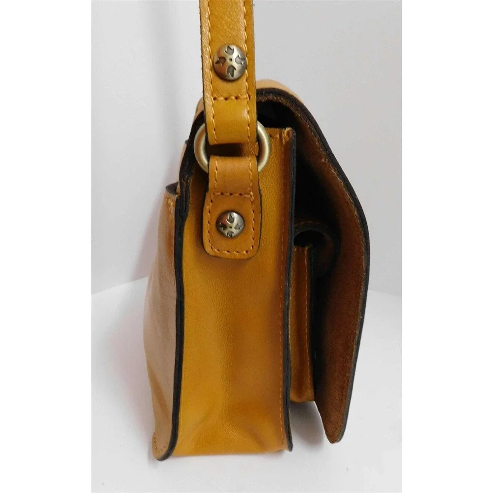 Patricia Nash Ilina‎ Cognac Brown Vintage Distressed Leather Crossbody Bag